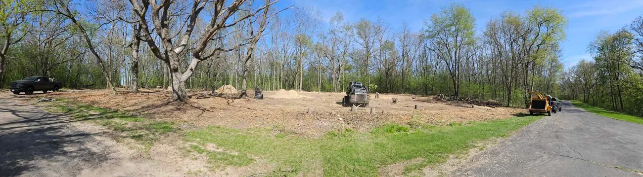 Wide panorama of cleared, usable land