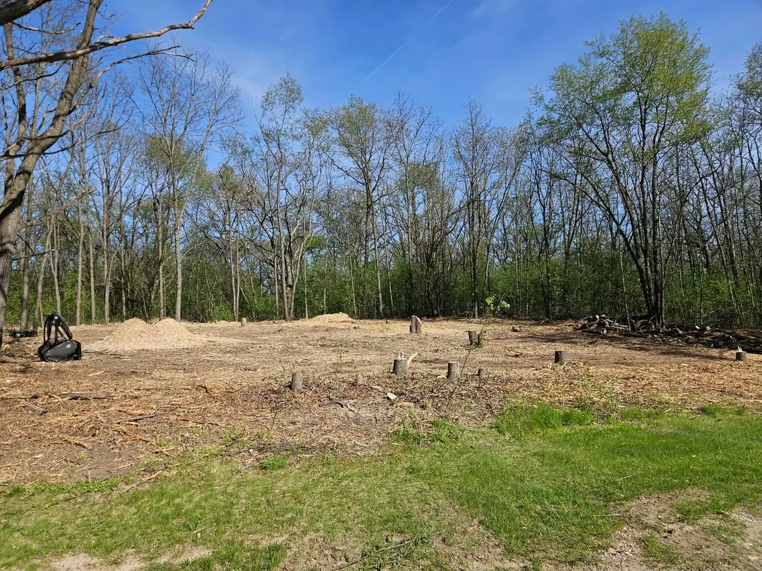 Wooded lot cleared and mulched on-site